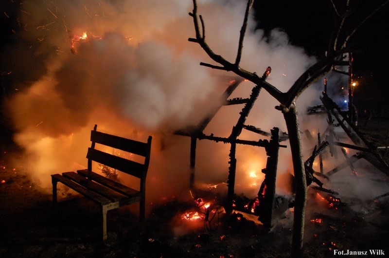 Pożar altany przy Śluzowej