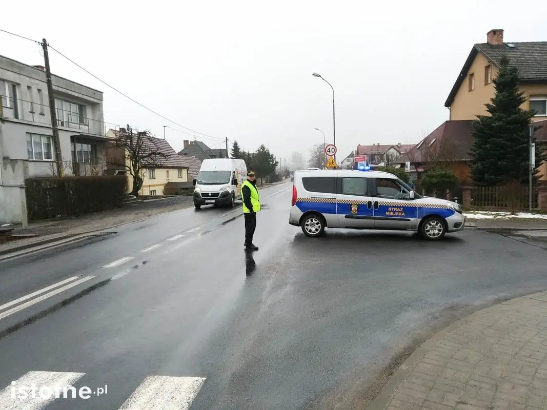 Plama oleju na ulicy Widok