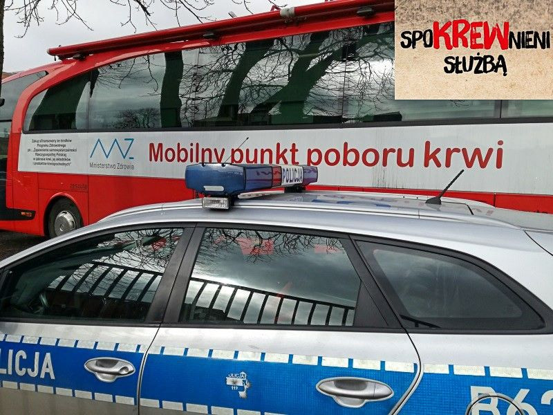 Mundurowi oddawali krew w ramach akcji „SpoKREWnieni służbą”