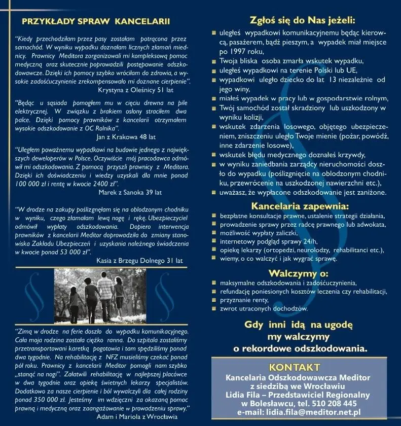 Kancelaria Meditor gwarantuje uzyskania maksymalnego odszkodowania