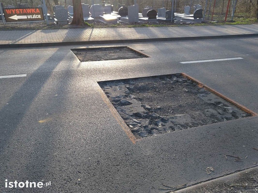 Wycięty asfalt na Śluzowej