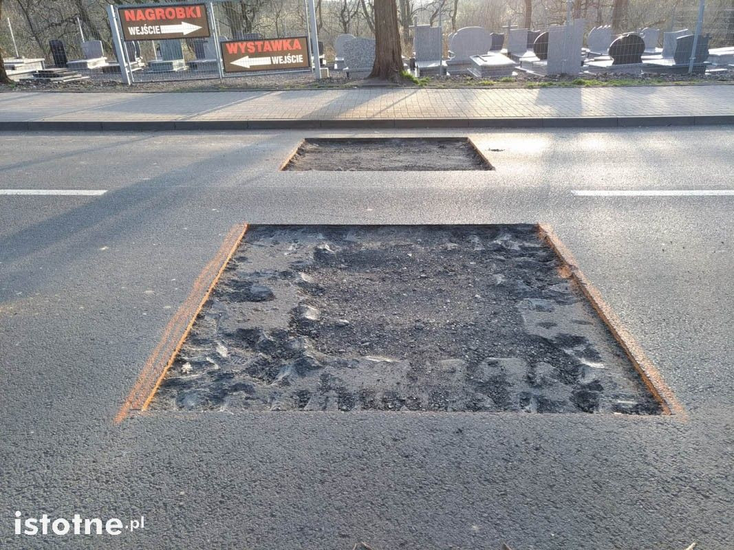 Wycięty asfalt na Śluzowej