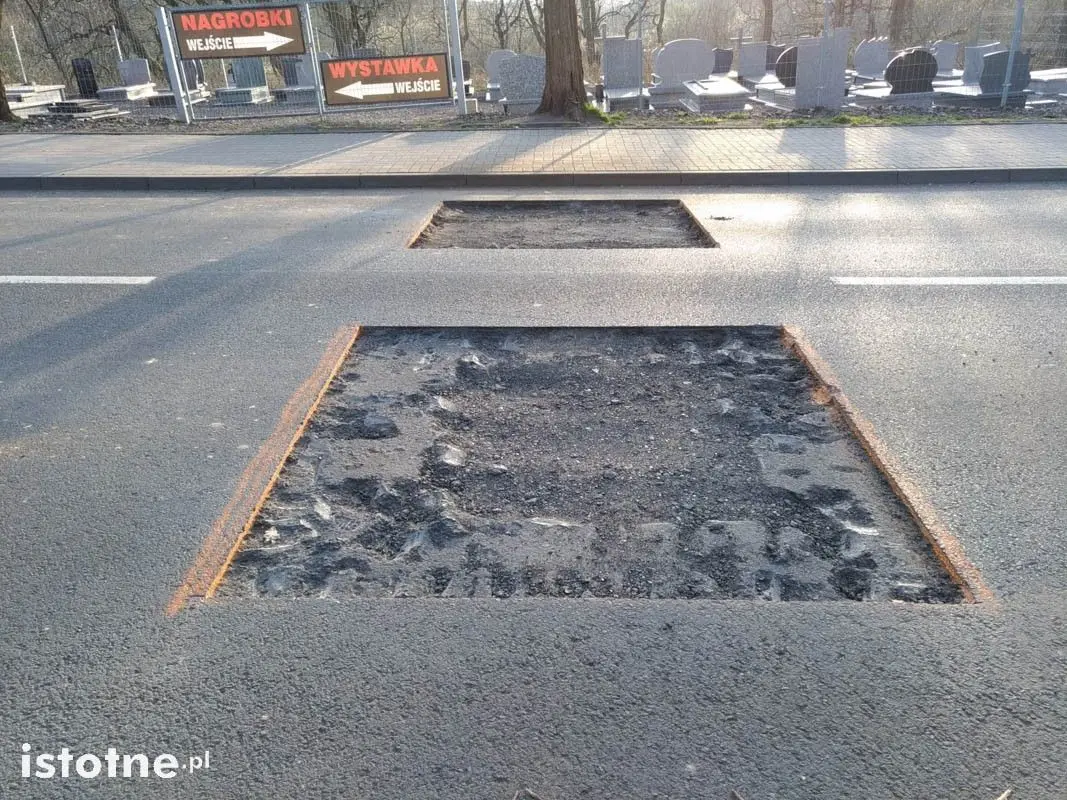 Wycięty asfalt na Śluzowej