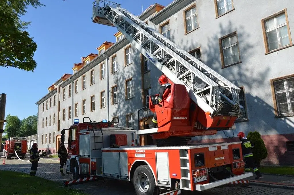 Alarm pożarowy w 23 Śląskim Pułku Artylerii