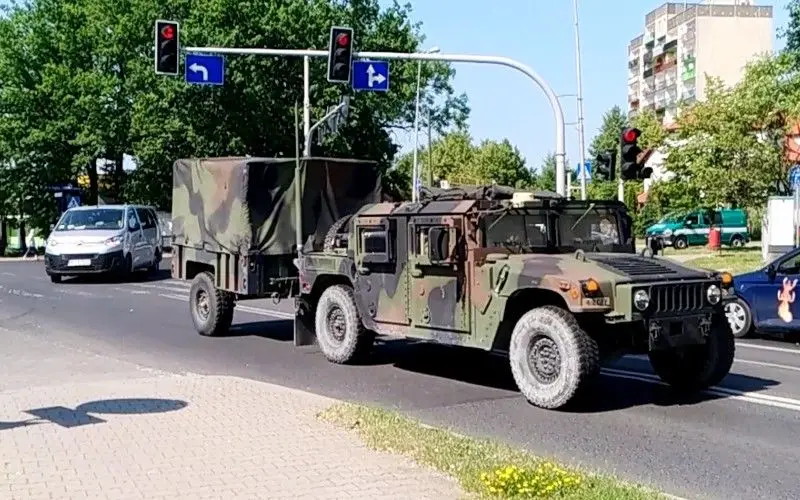 Wzmożony ruch pojazdów US Army w Bolesławcu