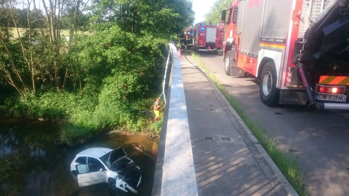 Samochód wpadł do rzeki