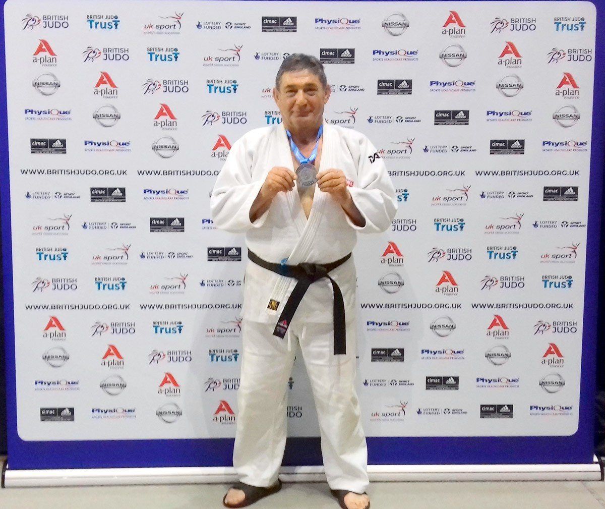 Edward Spraski ze srebrnym medalem Mistrzostw Europy Weteranów w judo