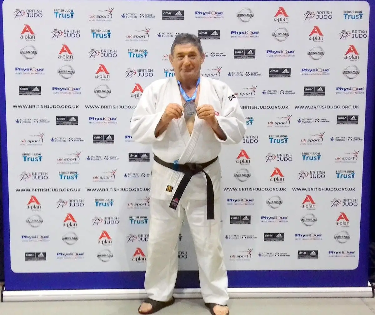 Edward Spraski ze srebrnym medalem Mistrzostw Europy Weteranów w judo