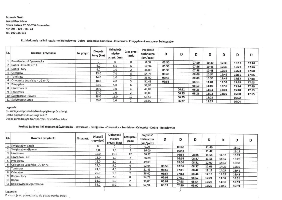 Jak dojechać do gminy Bolesławiec? Publikujemy rozkłady