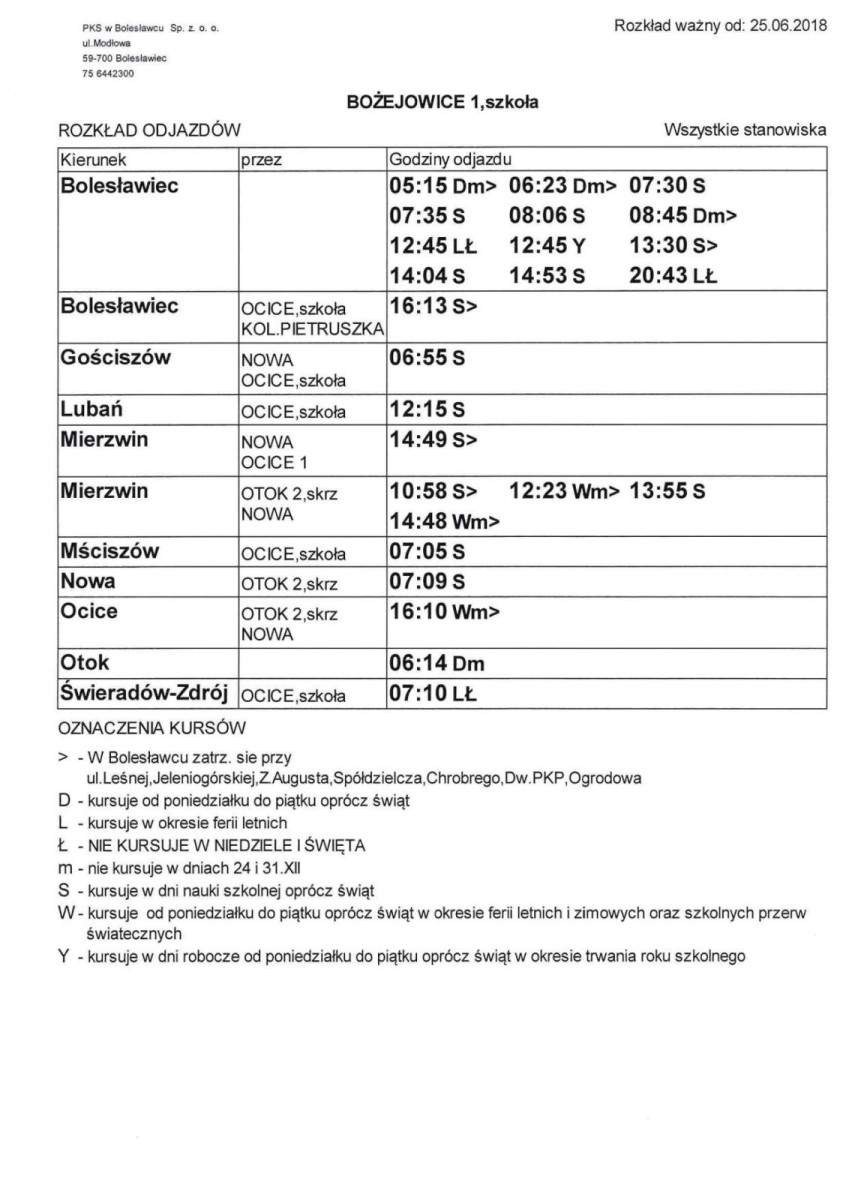 Jak dojechać do gminy Bolesławiec? Publikujemy rozkłady