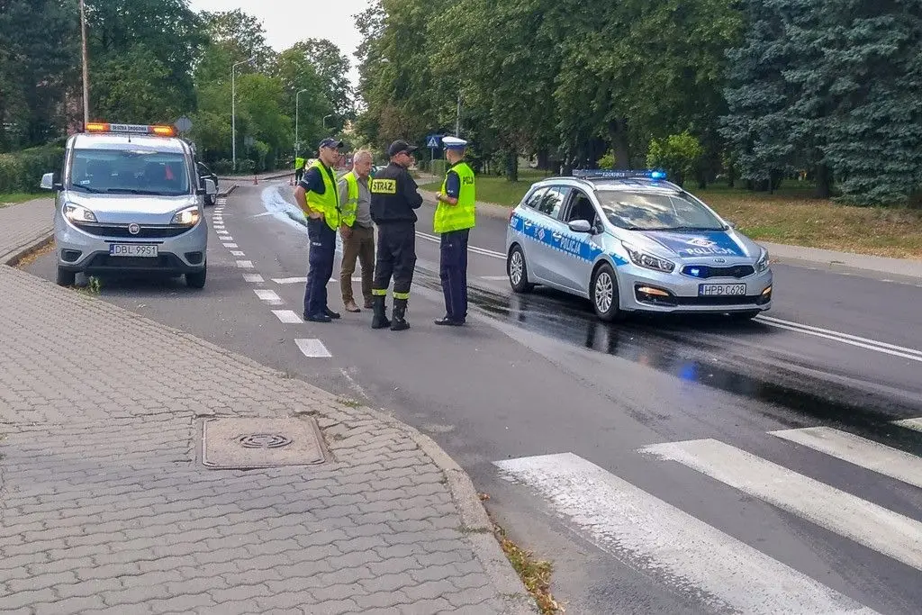 Plama oleju na drodze