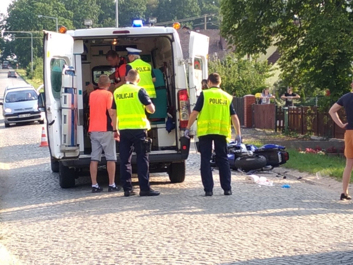 Wypadek motocyklisty w Bożejowicach