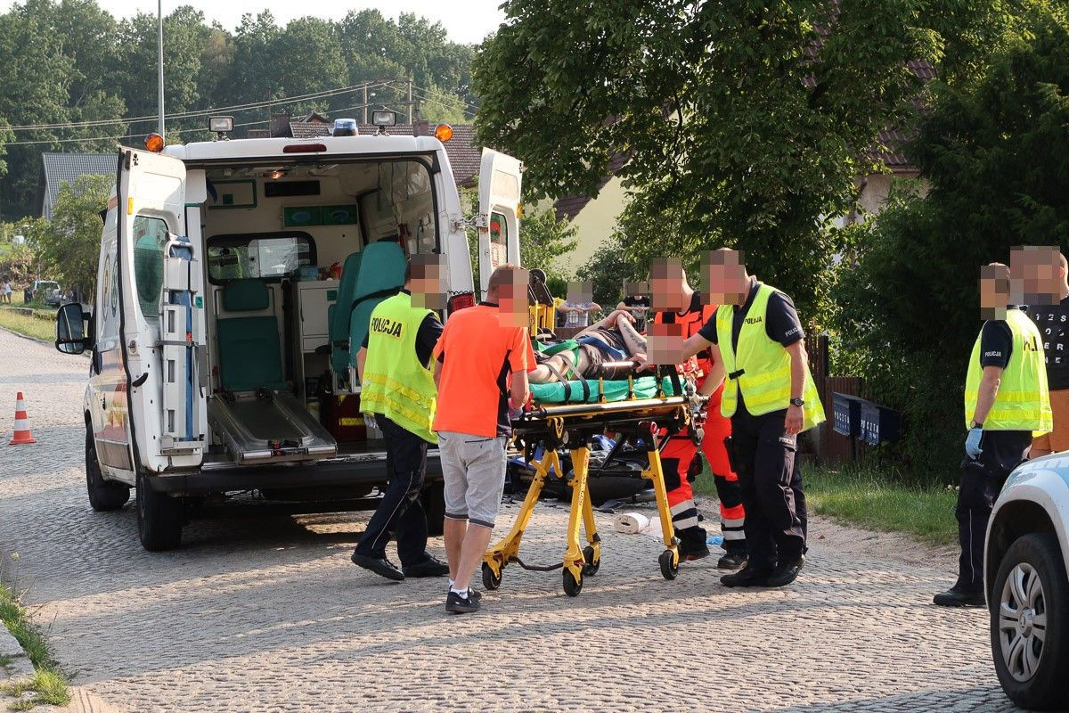 Wypadek motocyklisty w Bożejowicach