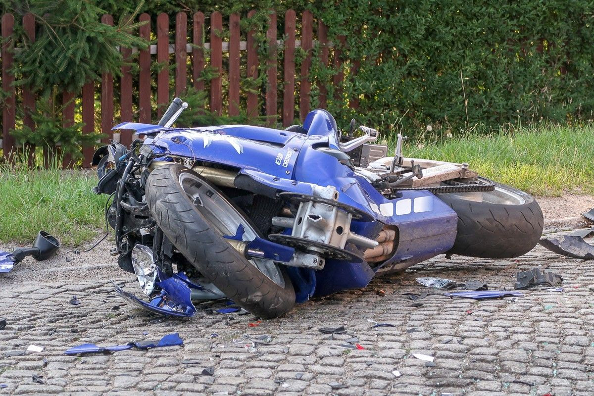 Wypadek motocyklisty w Bożejowicach