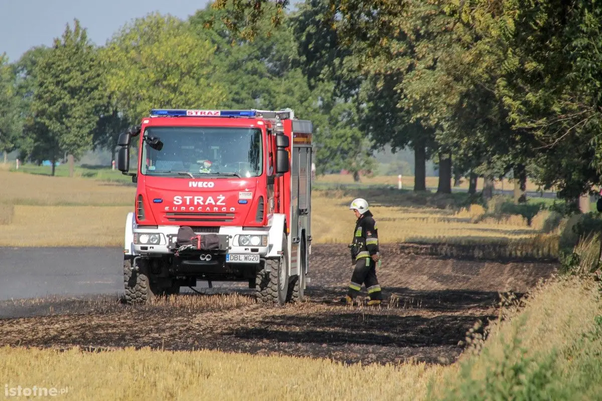 Pożar ścierniska w Kruszynie