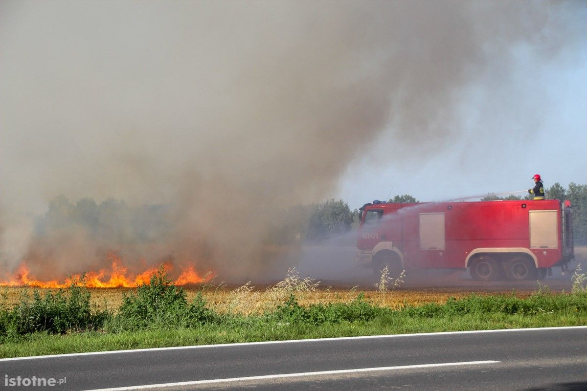 Pożar ścierniska w Kruszynie