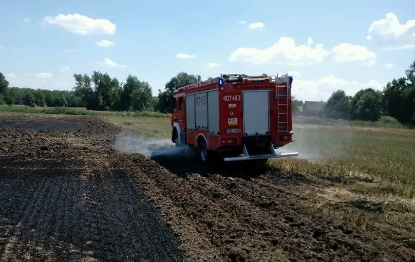 Pożar ścierniska w Iwinach