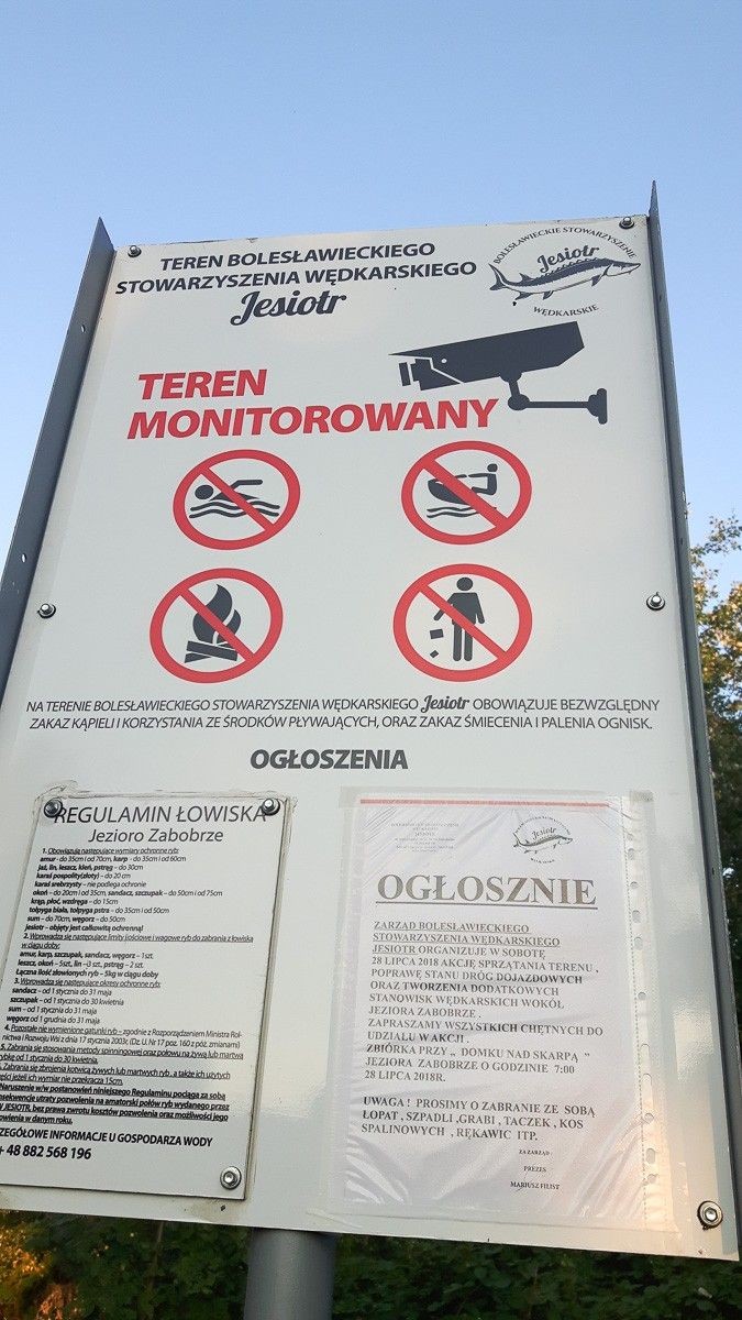 Jezioro Zabobrze tylko dla wędkarzy!