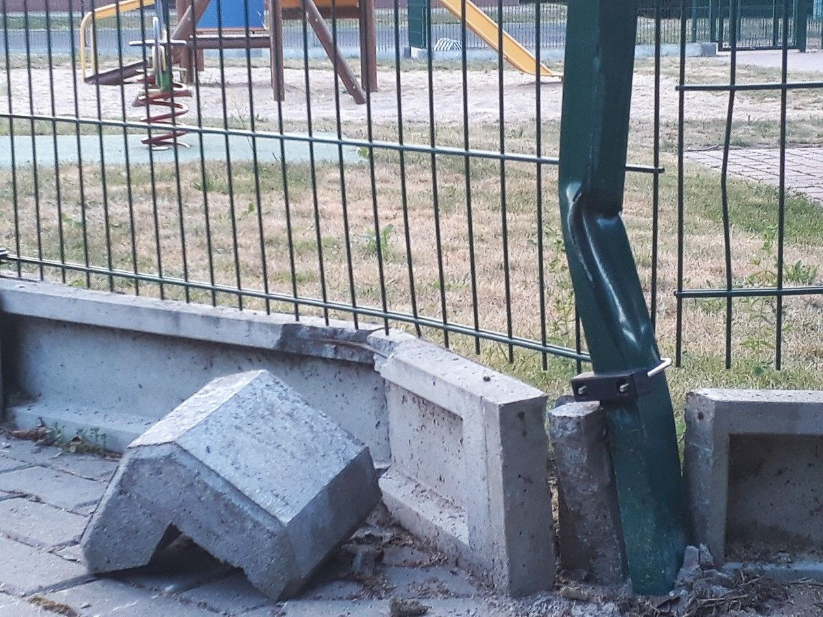 Chlew na placu zabaw w Golnicach