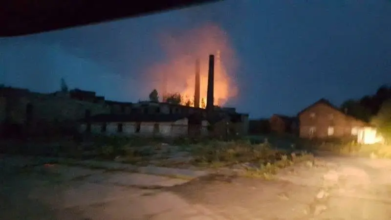 Nawałnica i pożar byłej klinkierni w Nowogrodźcu