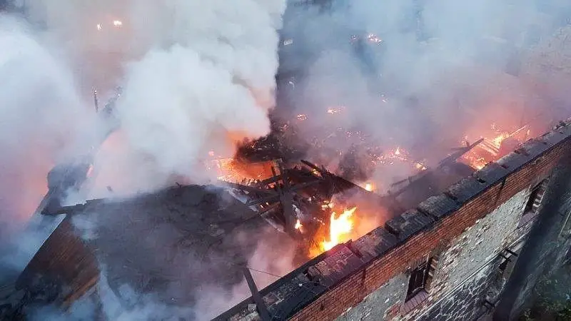 Nawałnica i pożar byłej klinkierni w Nowogrodźcu