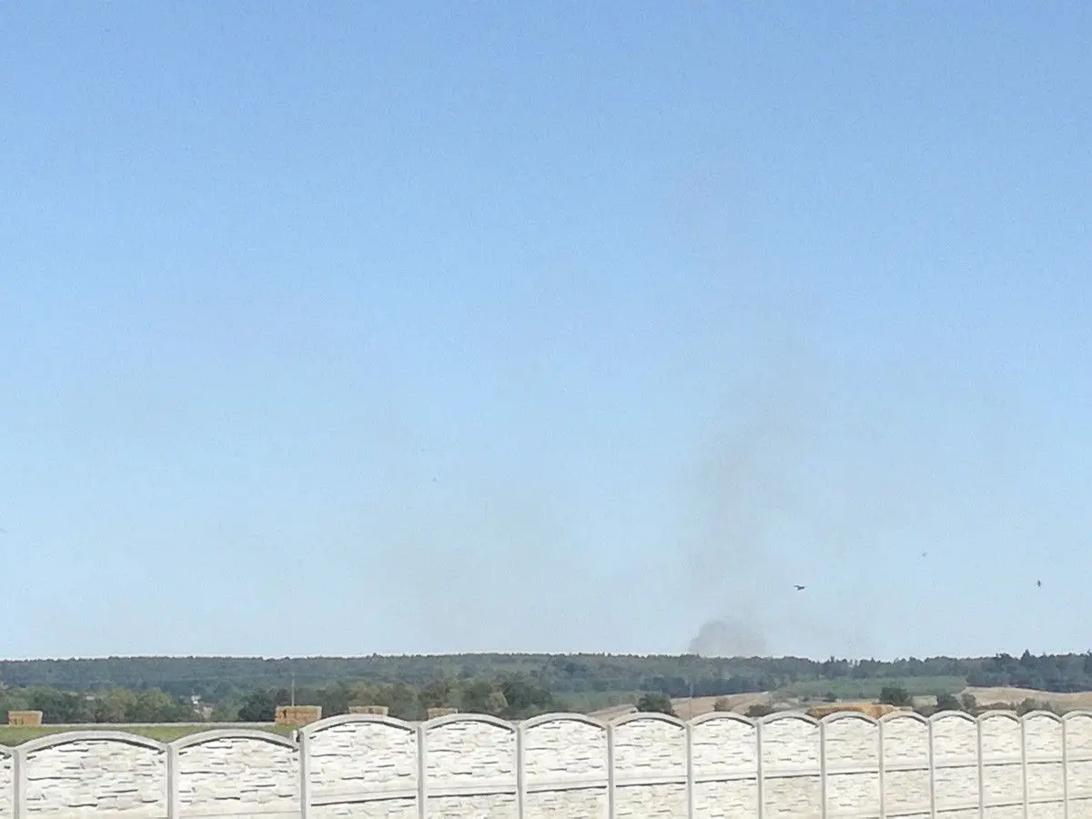 Pożar lasu w pobliżu Okmian