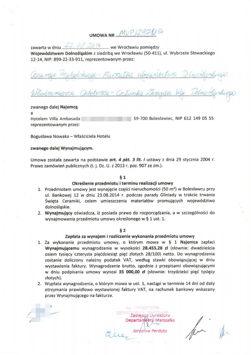 Dokumenty w sprawie Gliniady w 2014 roku w Bolesławcu