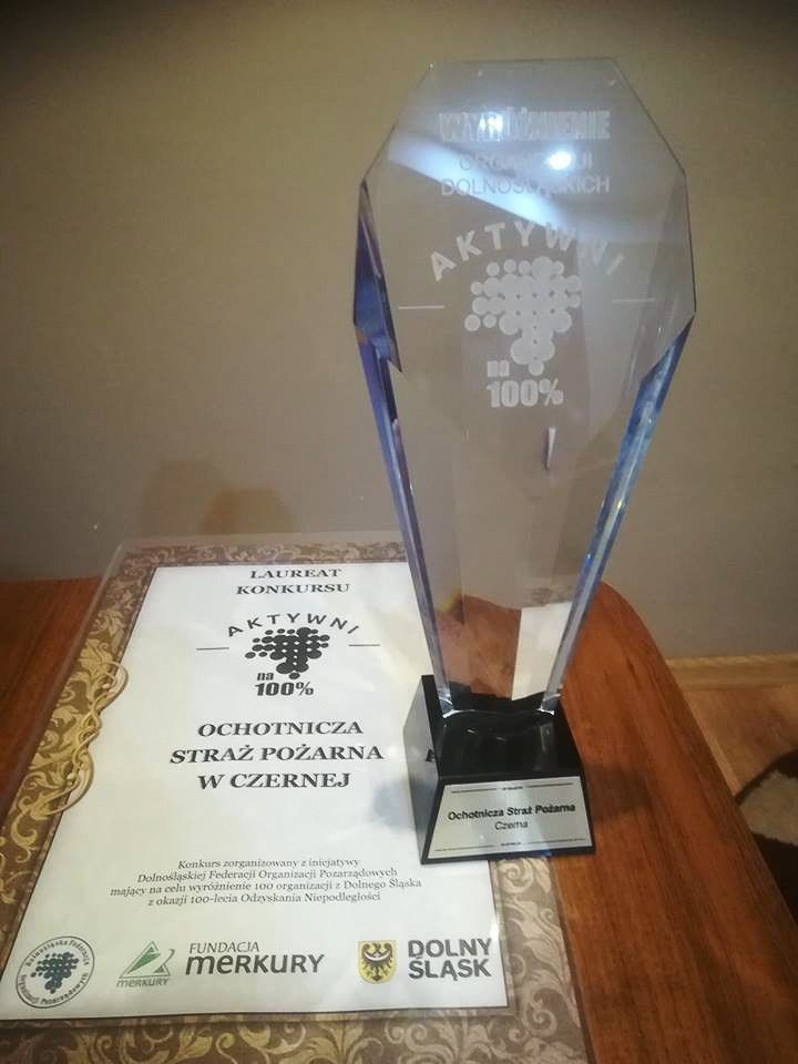 Strażacy ochotnicy z Czernej nagrodzeni za aktywność