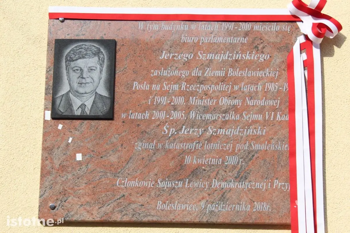 Odsłonięcie tablicy ku pamięci Jerzego Szmajdzińskiego