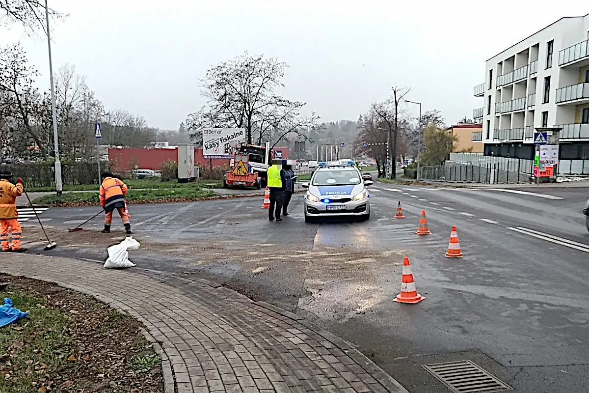 zderzenie na skrzyżowaniu Podgórnej z Aleją Wojska Polskiego