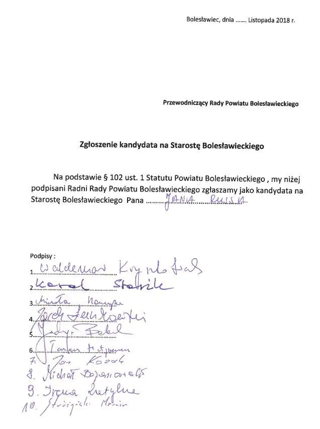Коаліційна угода PiS, Platforma Samorządowa, Impulsu Miasta та незалежного радного