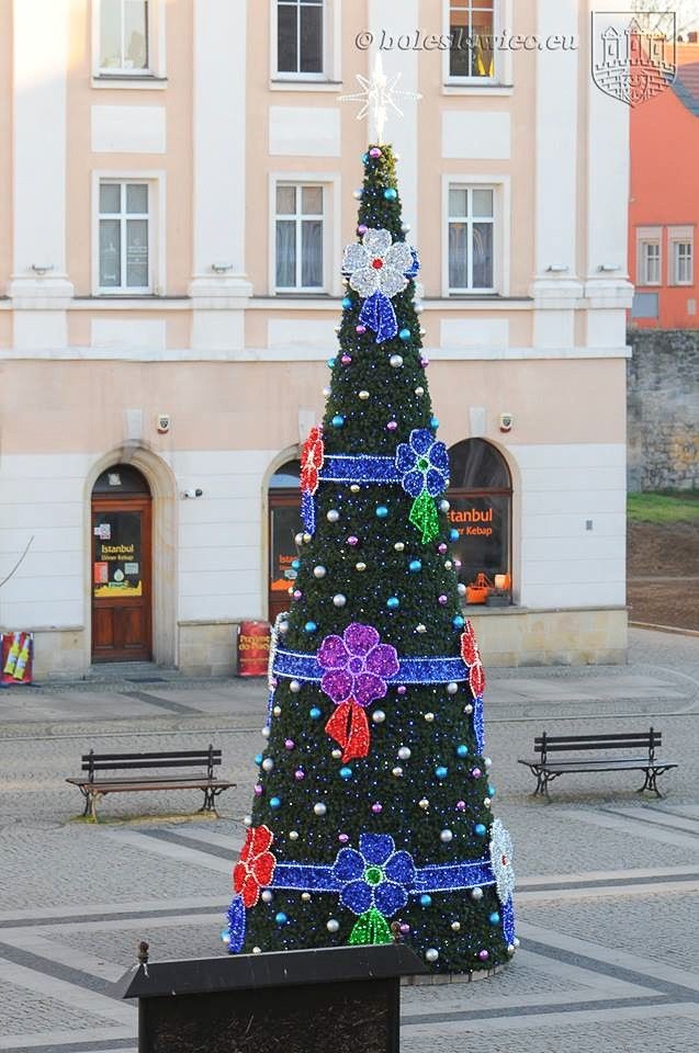 Choinka i filiżanka na bolesławieckim Rynku