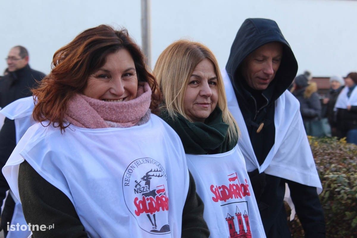 Pikieta przed firmą Gerresheimer w Bolesławcu