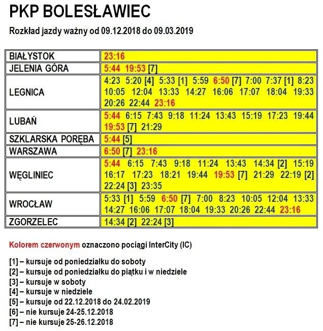 Rozkład jazdy