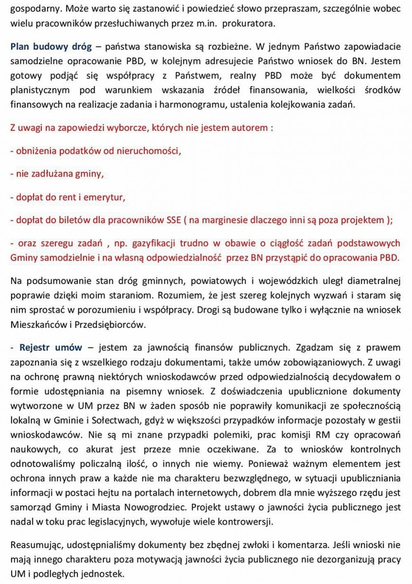 Nowogrodziec: Burmistrz Relich odpowiada opozycji. „Polityczny szantaż”