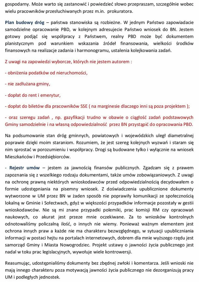 Nowogrodziec: Burmistrz Relich odpowiada opozycji. „Polityczny szantaż”