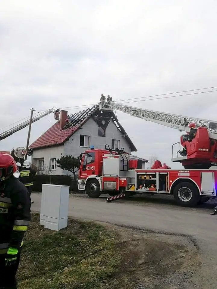 Pożar budynku w Milikowie