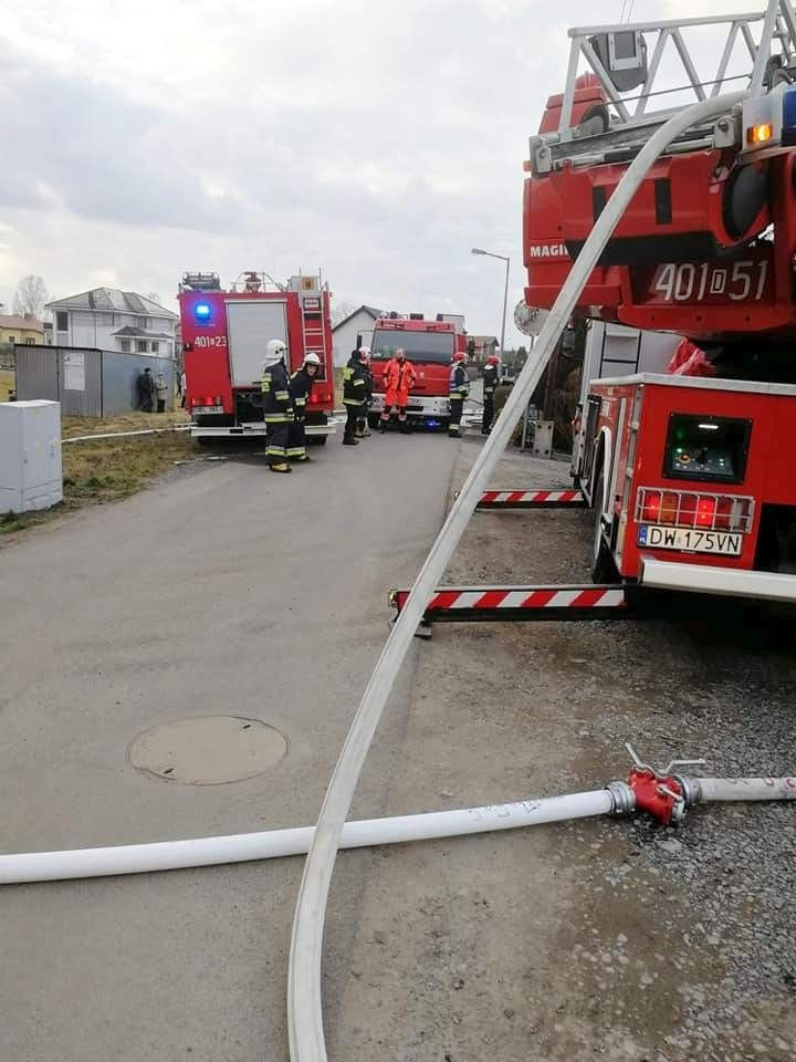 Pożar budynku w Milikowie