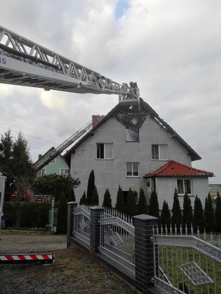 Pożar budynku w Milikowie