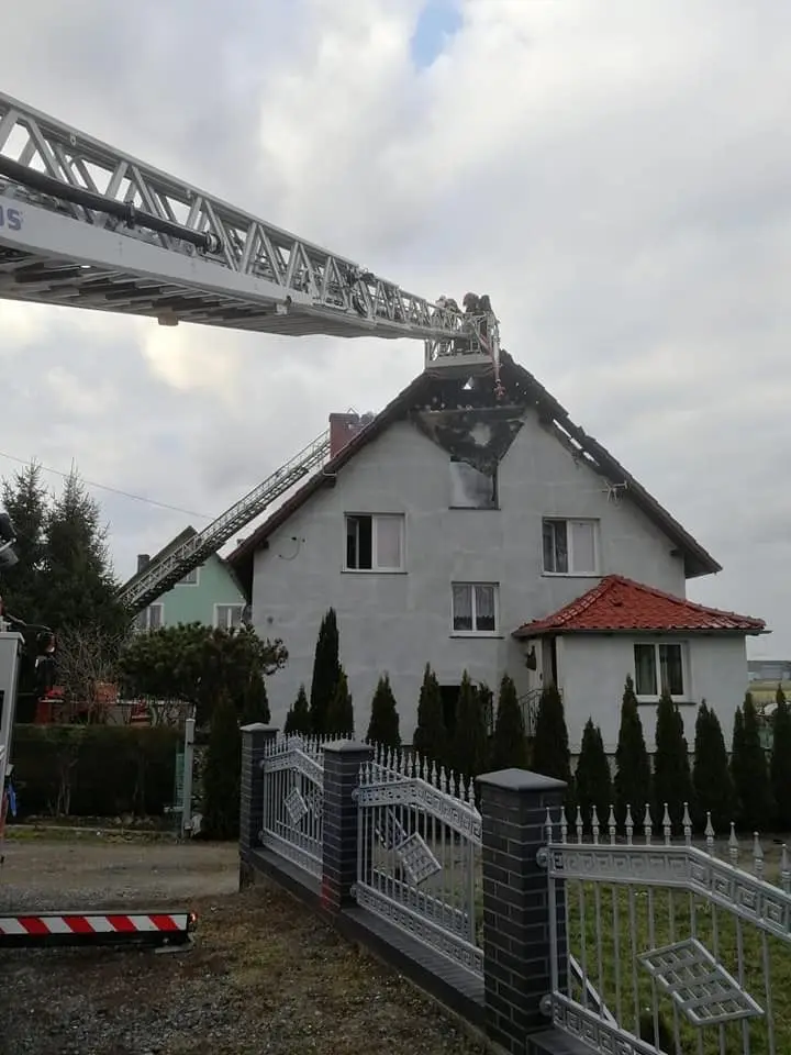 Pożar budynku w Milikowie