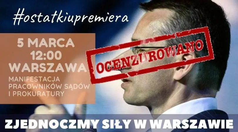 Plakaty akcji protestacyjnej pracowników sądownictwa