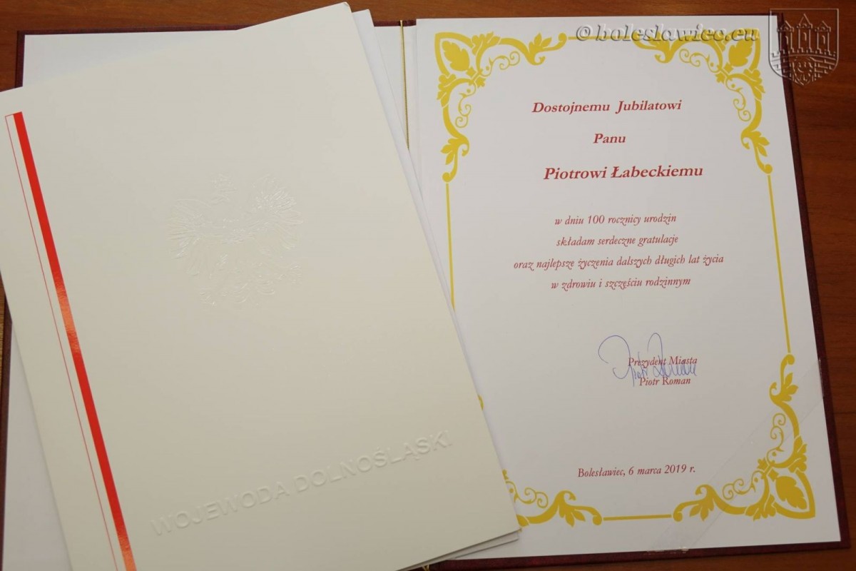 Bolesławianin Piotr Łabecki świętuje swoje setne urodziny