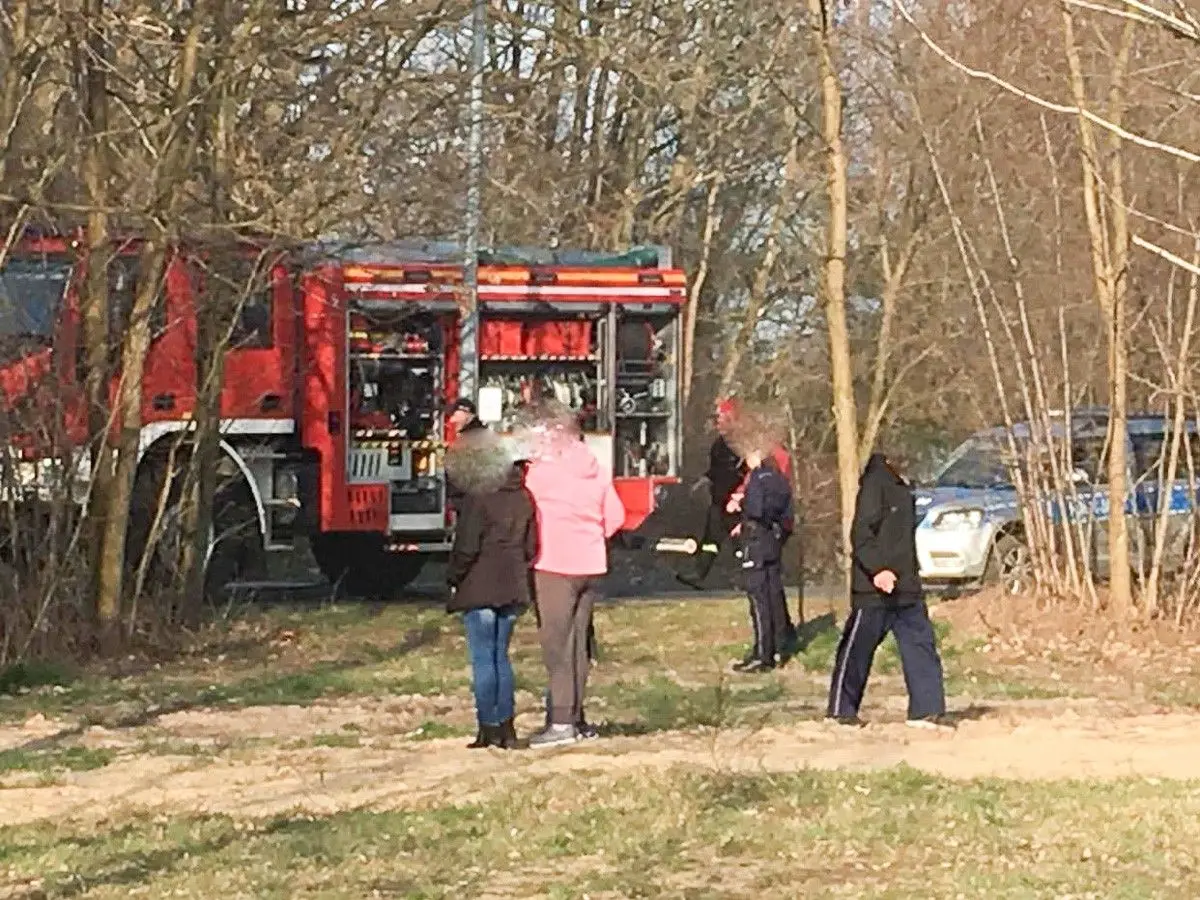 Pożar auta koło Dobrej
