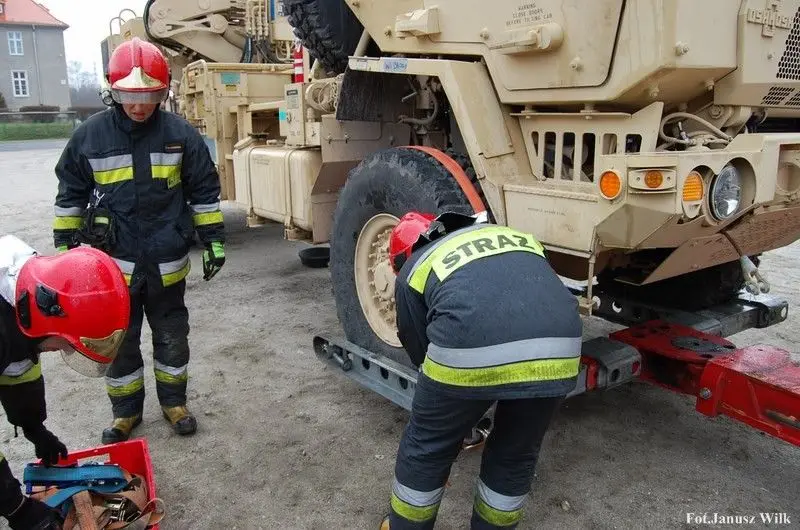 Firefighters’ exercises with military equipment