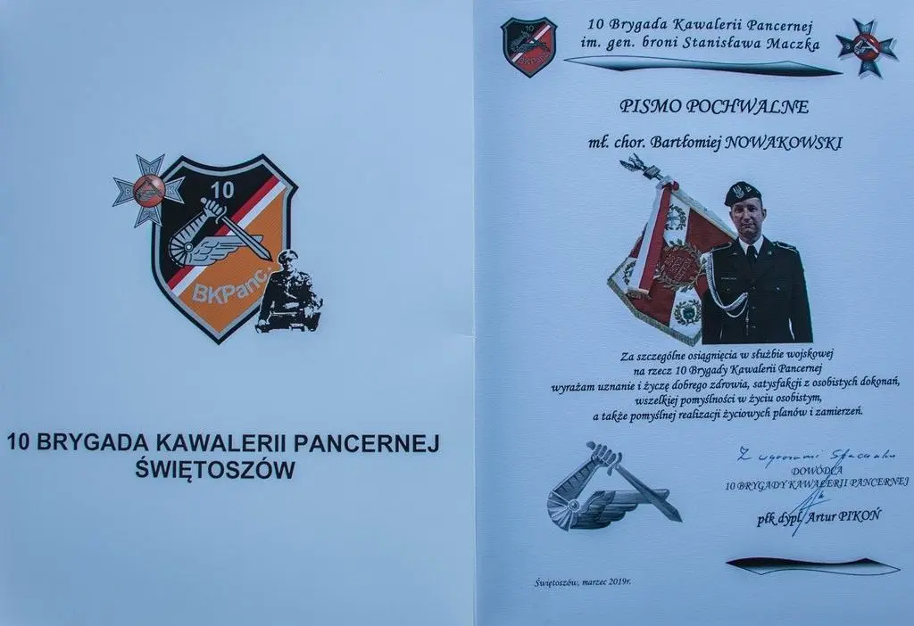 Pancerniak Bartłomiej Nowakowski pomógł ciężko rannemu w wypadku