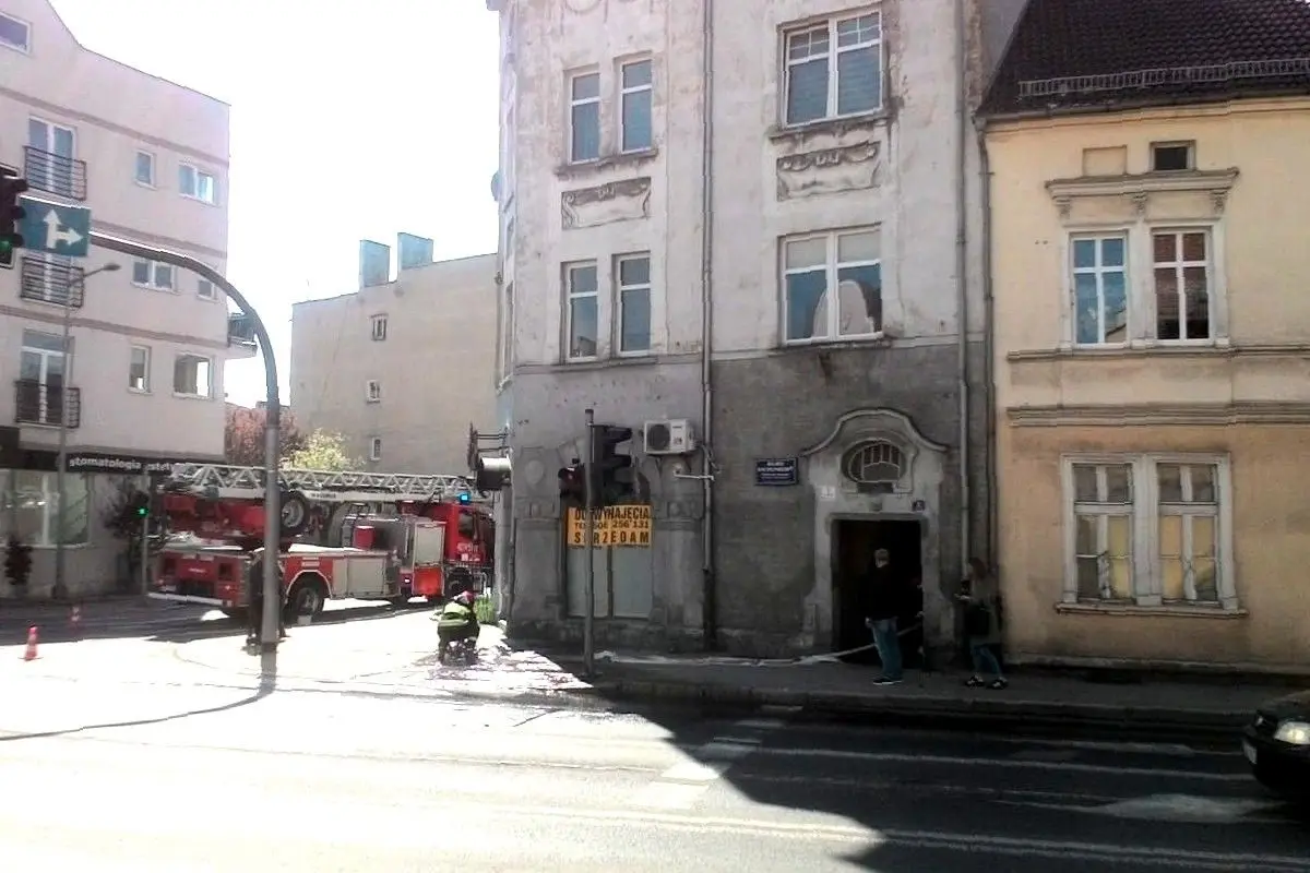 Pożar w budynku na Łokietka