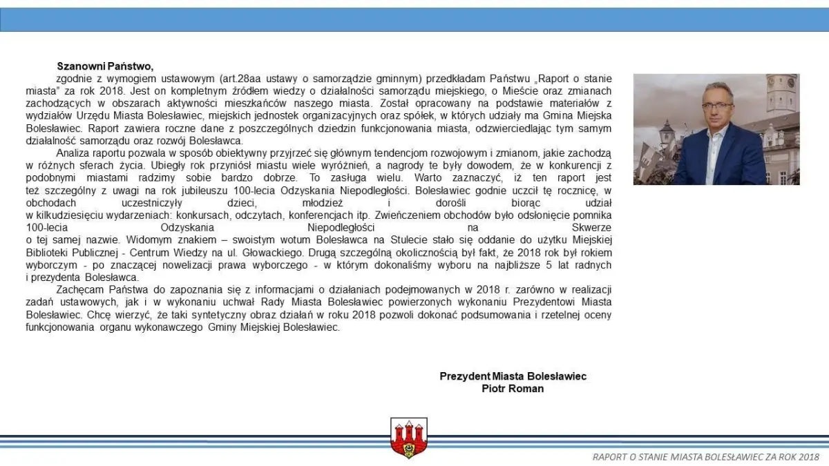 Raport o stanie miasta Bolesławiec