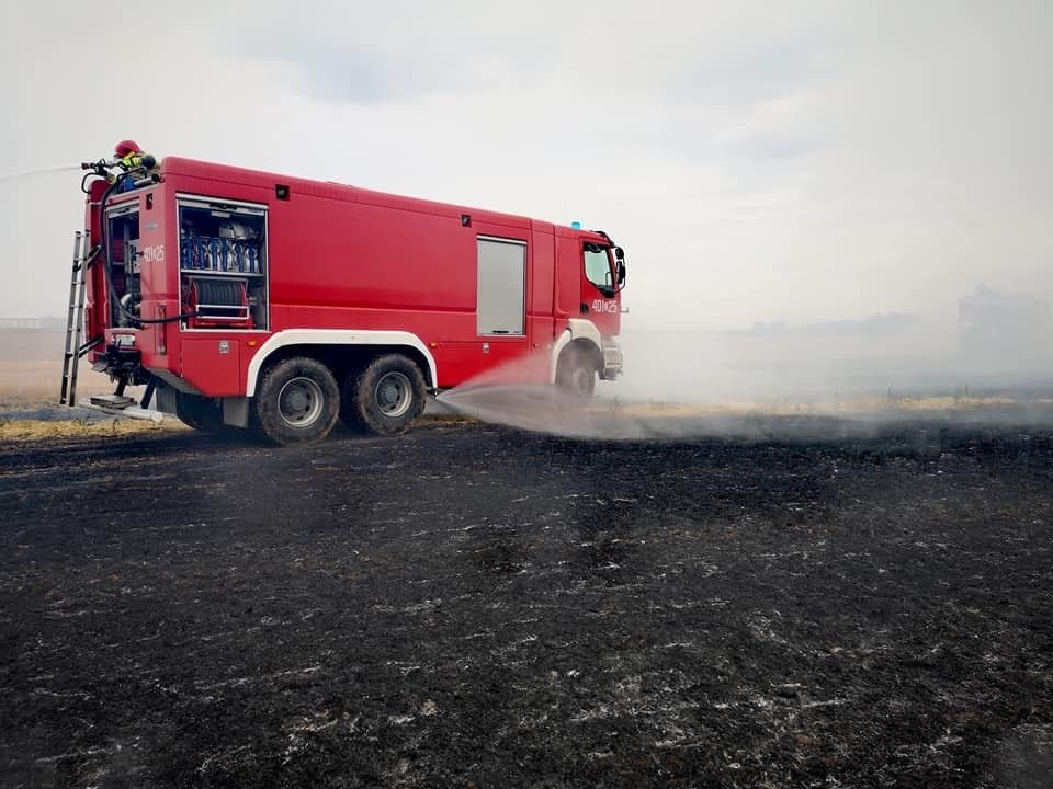 Pożar pola koło Szczytnicy