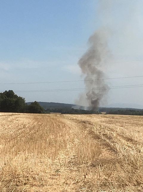 Pożar pola w Żeliszowie