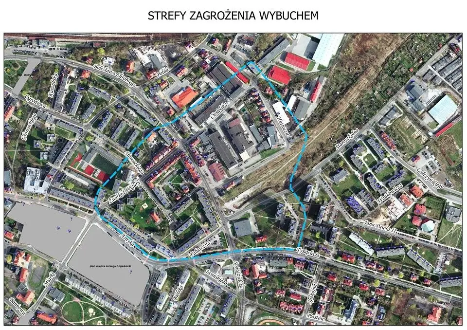 Mapa obszaru zagrożonego wybuchem